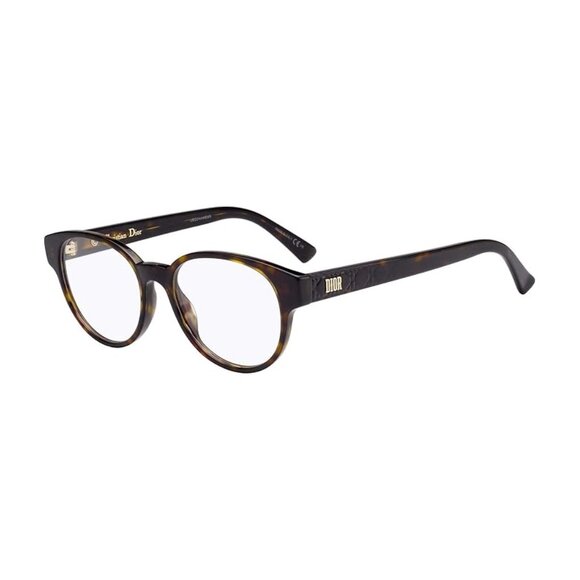 NEW AUTHENTIC DIOR LADYDIORO1 0086 00 HAVANA CLEAR ROUND WOMEN DIOR EYEGLASSES - Picture 1 of 3